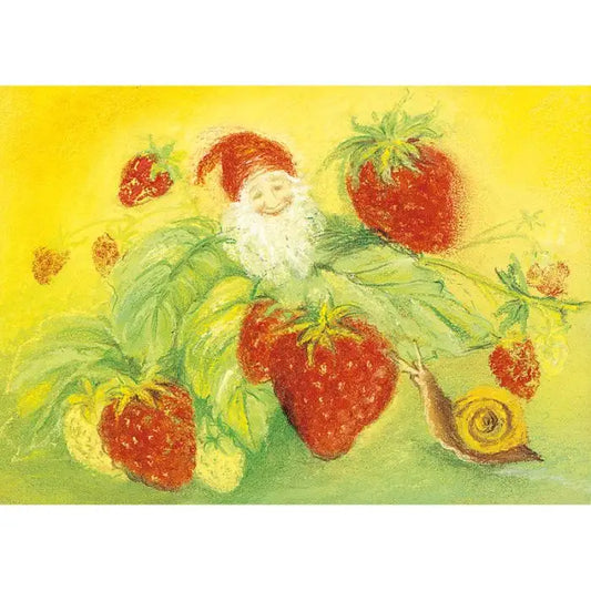 Ansichtkaart met aardbeien, alternatieve illustratie - Waldorf Winkel
