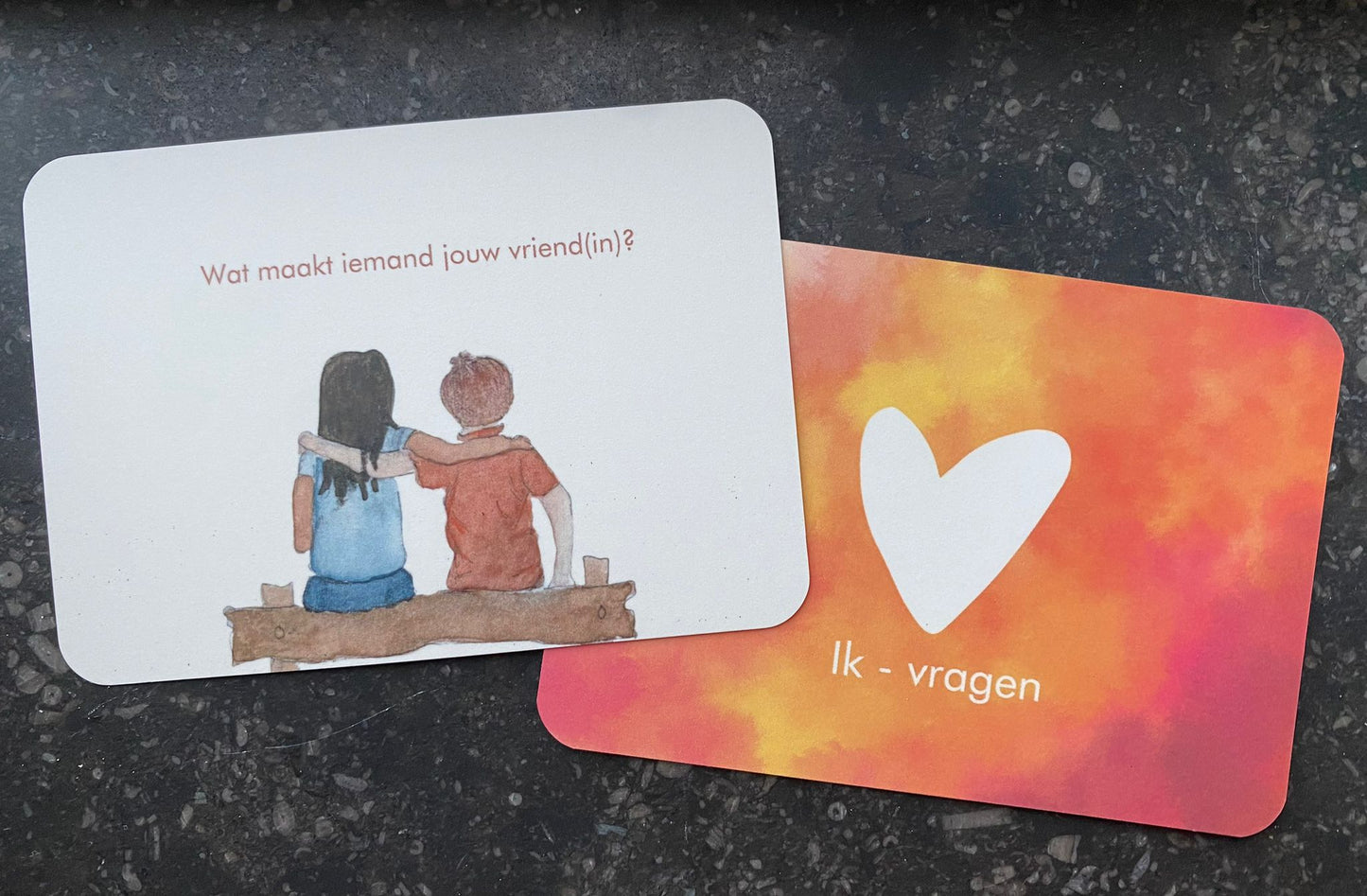 Vraag- en vertelkaartjes Ik-vragen, tweede voorbeeldkaartje - Waldorf Winkel