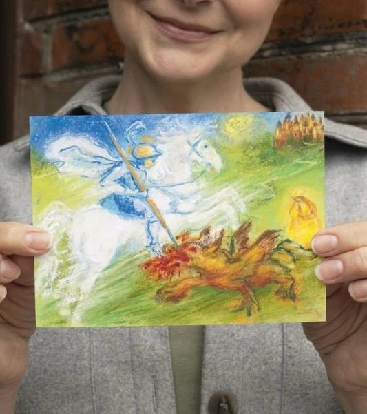 Ansichtkaart | Joris verslaat de draak