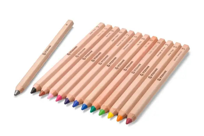 Stockmar kleurpotloden zeskantig 12+1, set kleurpotloden voor kinderen - Waldorf Winkel