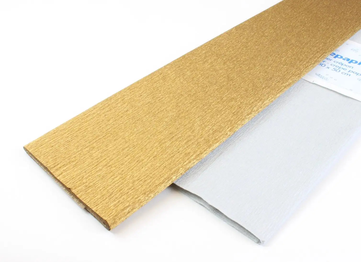 Crêpe papier in zilver en goud, voor feestelijk knutselwerk - Waldorf Winkel