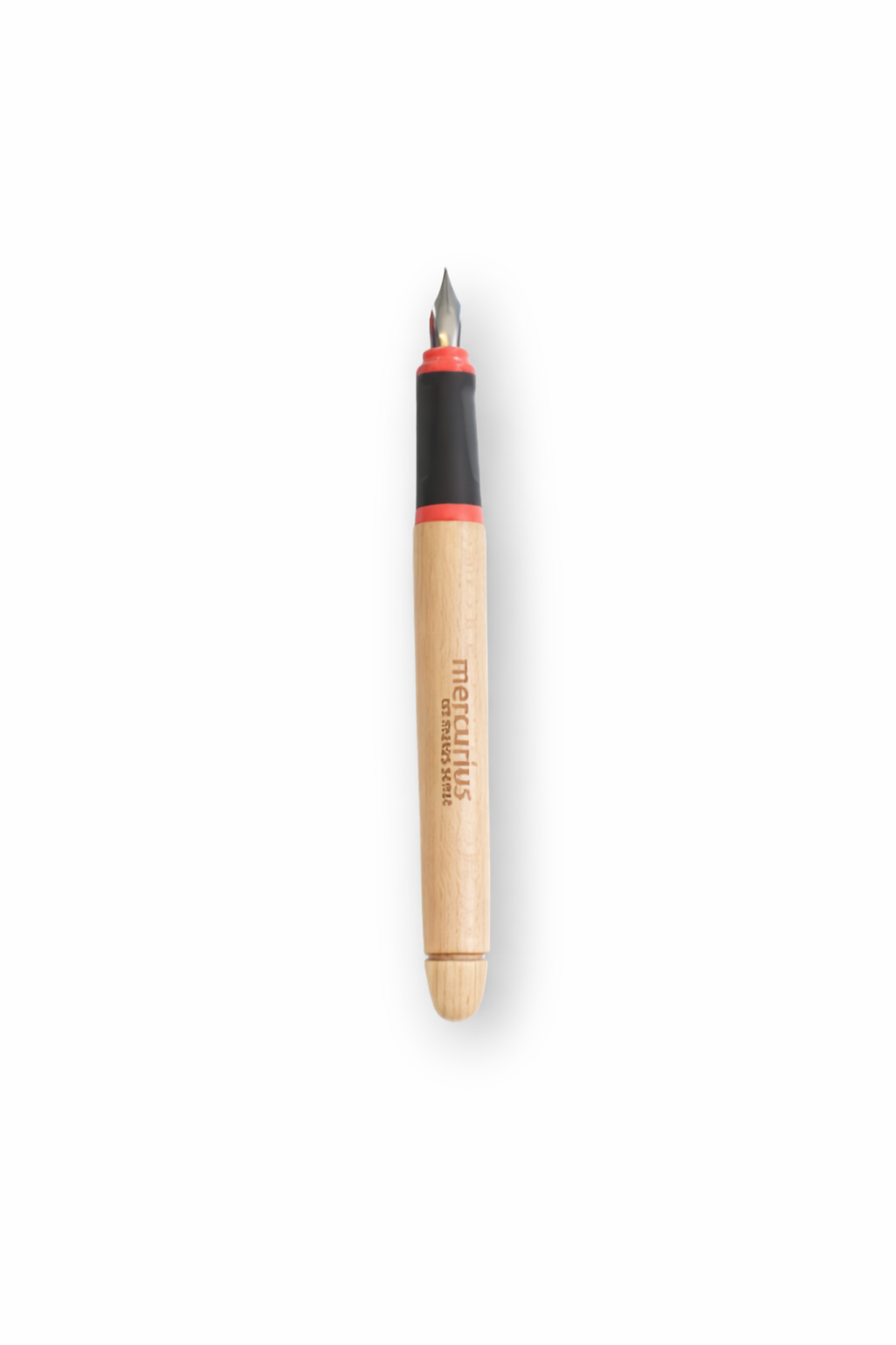 Greenfield eco vulpen met rood-roze houten huls, voor schrijven op school - Waldorf Winkel