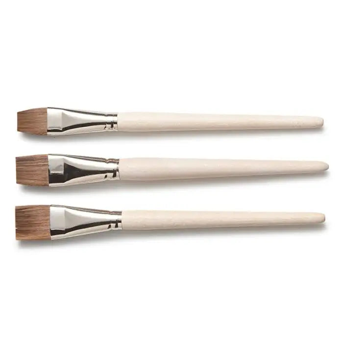 Penseel met houten steel en synthetisch runderhaar, voor aquarelverf - Waldorf Winkel