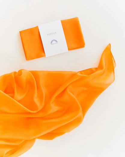 Sarah´s silks speelzijde 90x90 cm, oranje, zijde - Waldorf Winkel
